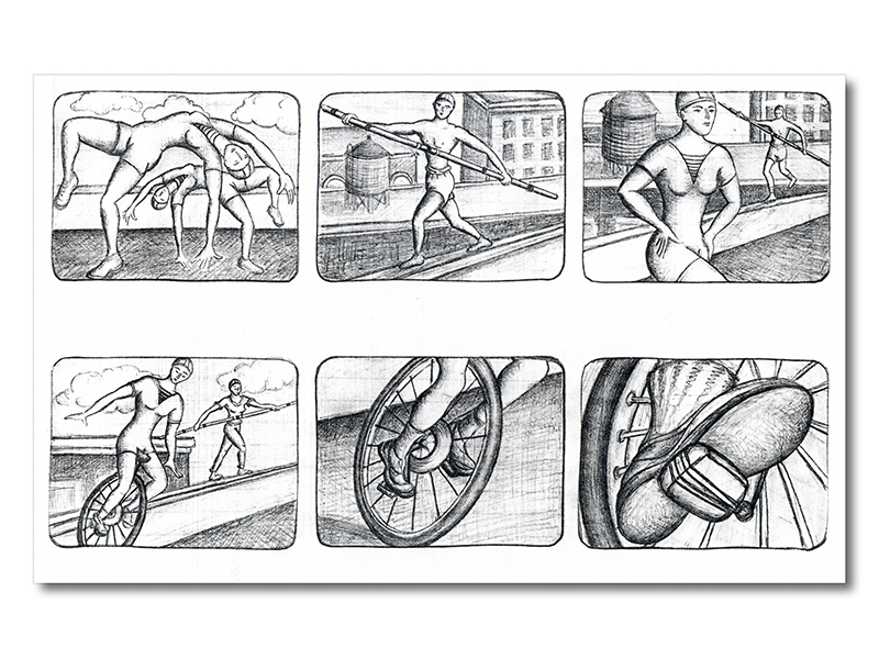 acrobat storyboard drawing